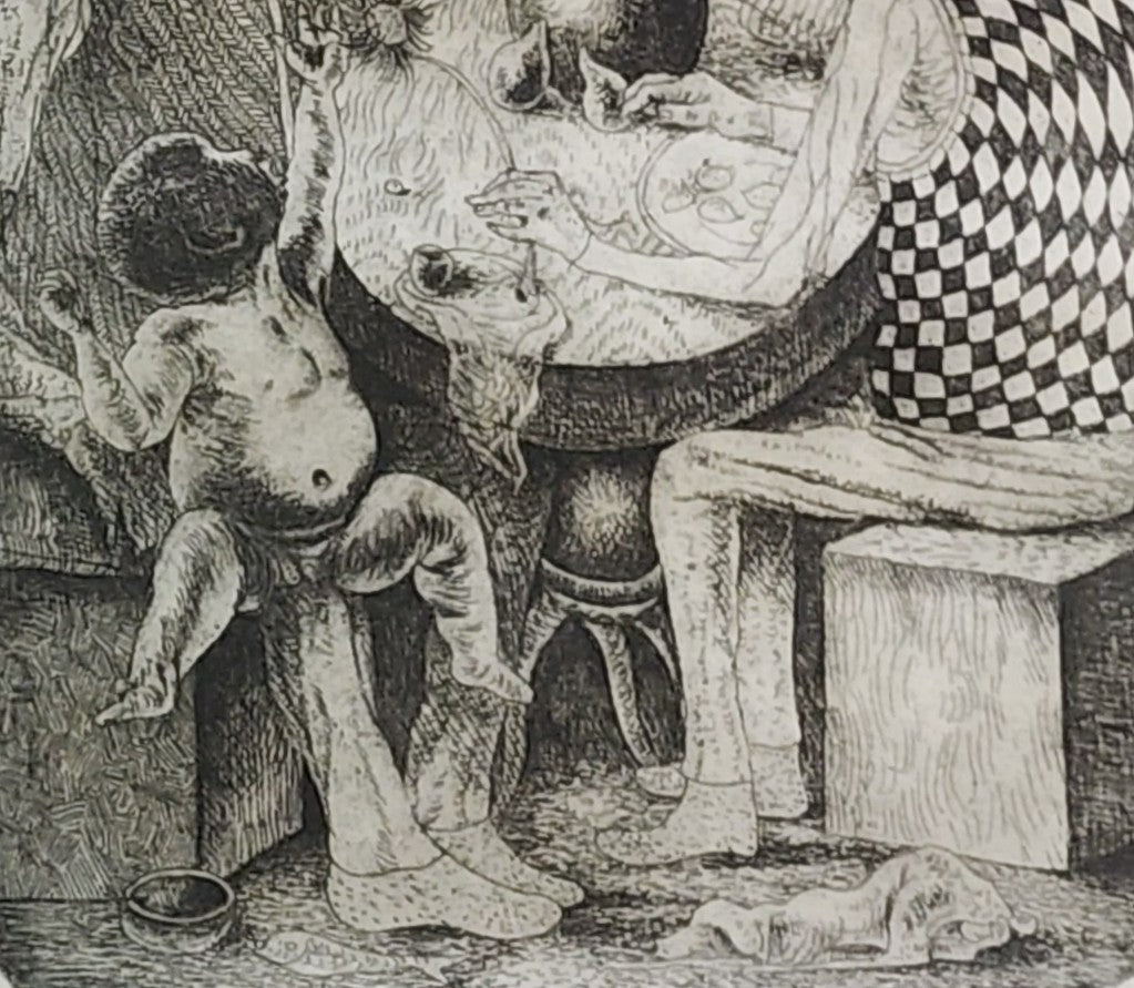 Individual Print from Original Etching Featured in Crucifix in a Deathhand by Charles Bukowski