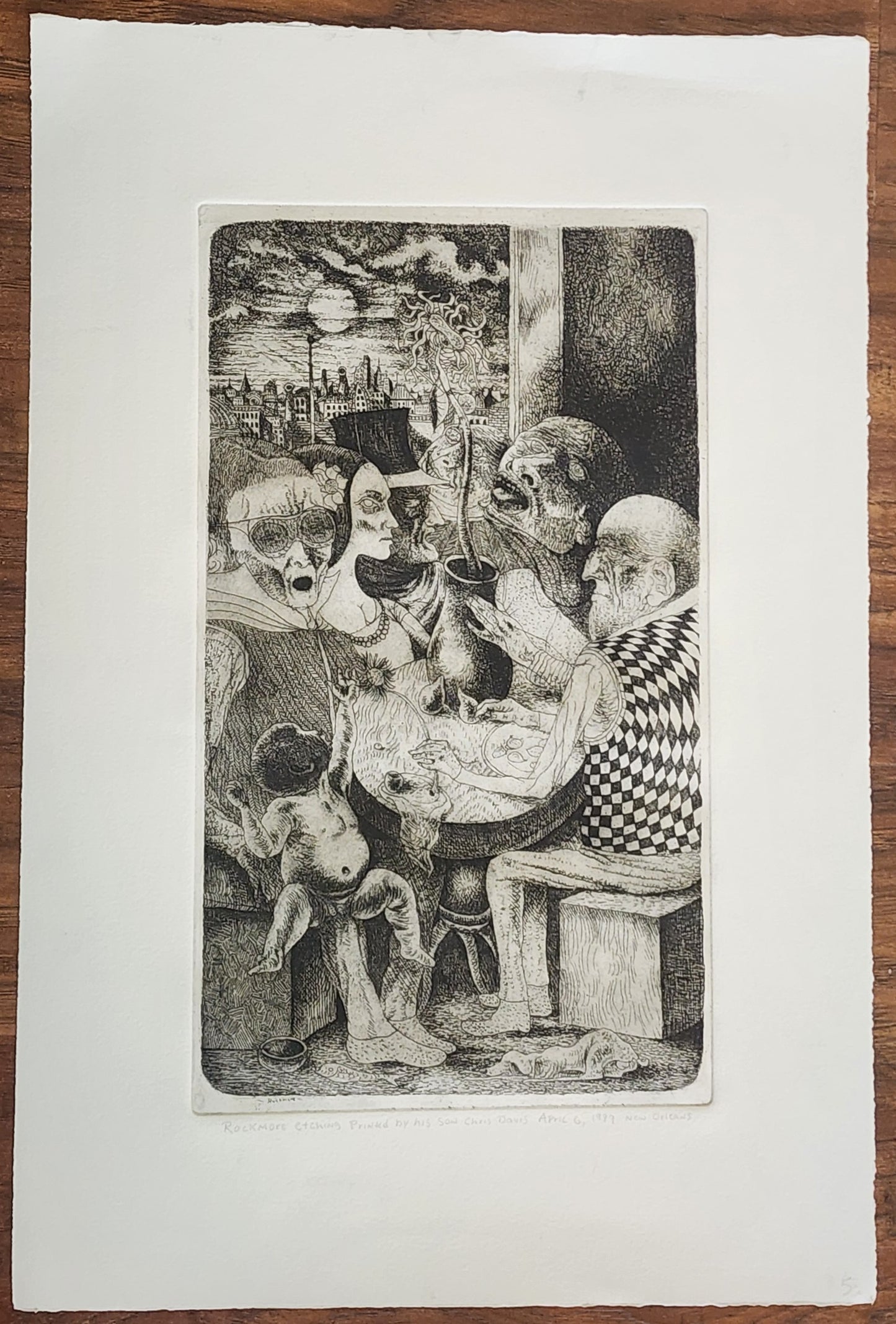 Individual Print from Original Etching Featured in Crucifix in a Deathhand by Charles Bukowski