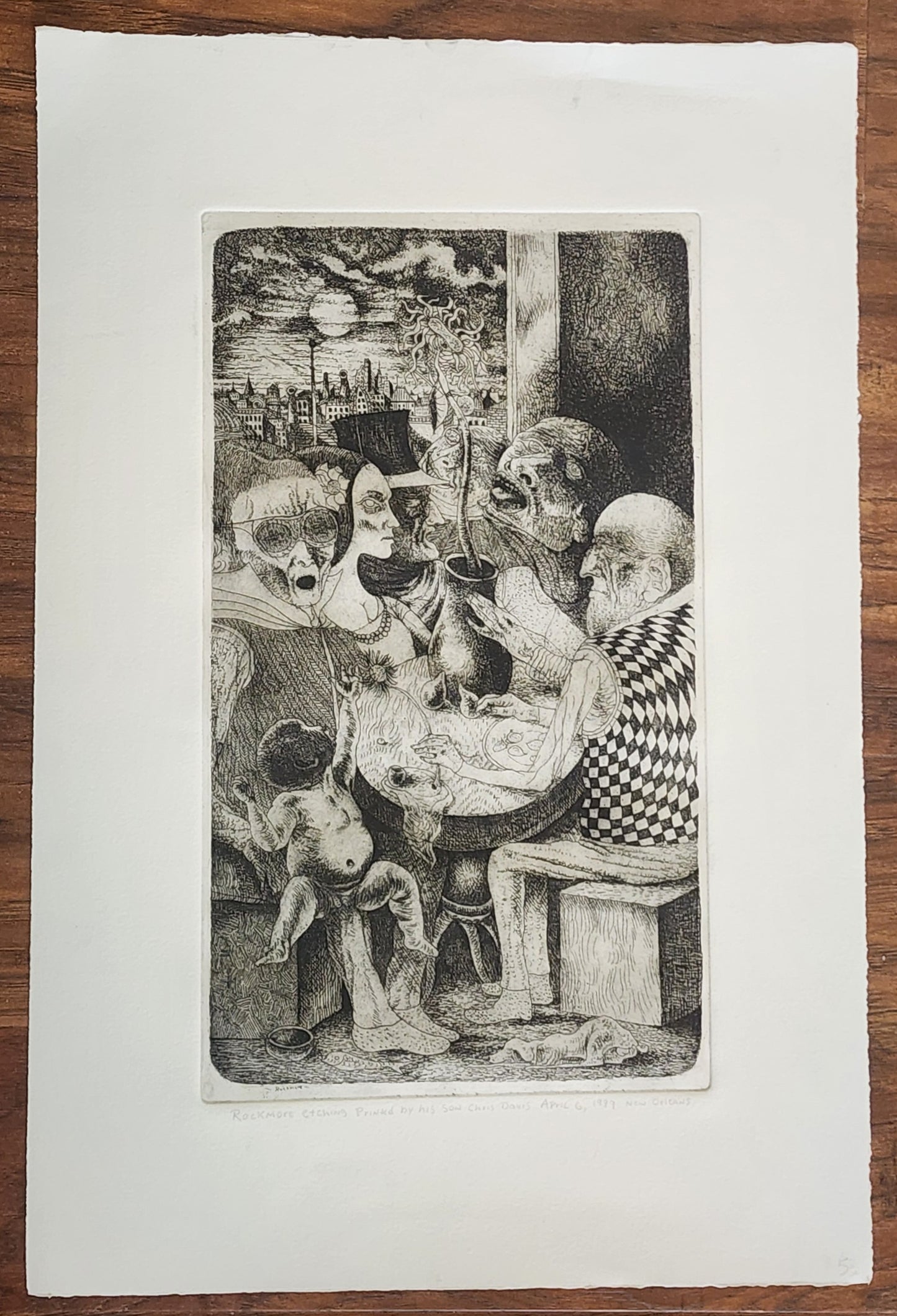 Individual Print from Original Etching Featured in Crucifix in a Deathhand by Charles Bukowski