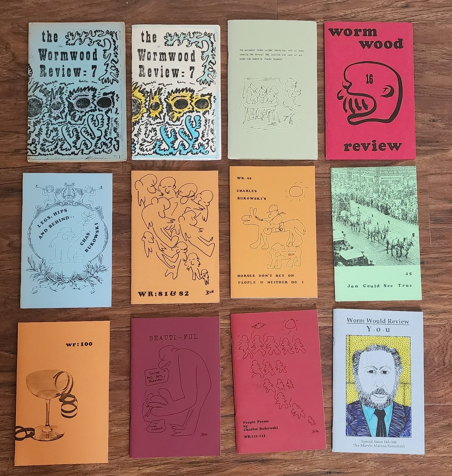 Full Charles Bukowski Run of Wormwood Review: 97 Issues, 410 Poems