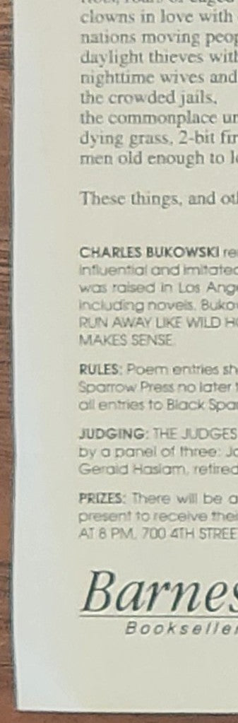 A Charles Bukowski Poetry Contest II