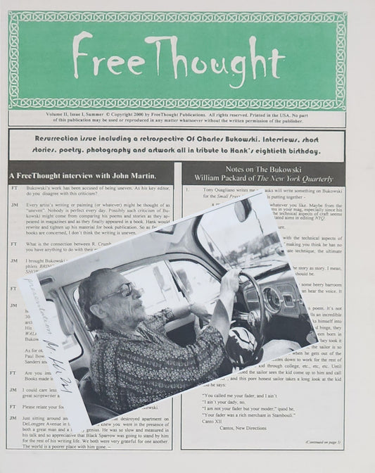 Free Thought. Vol. II, Issue I: Presentation Copy with Photo Sheet Signed by Michael Montfort