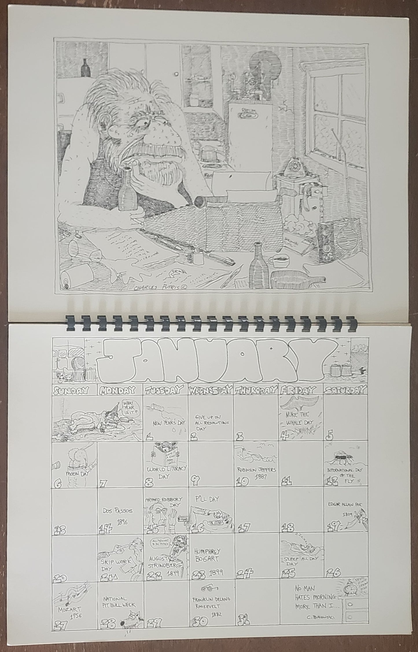 #15/25: The Official Charles Bukowski 1985 “Calender” Black Sparrow Press (1985)