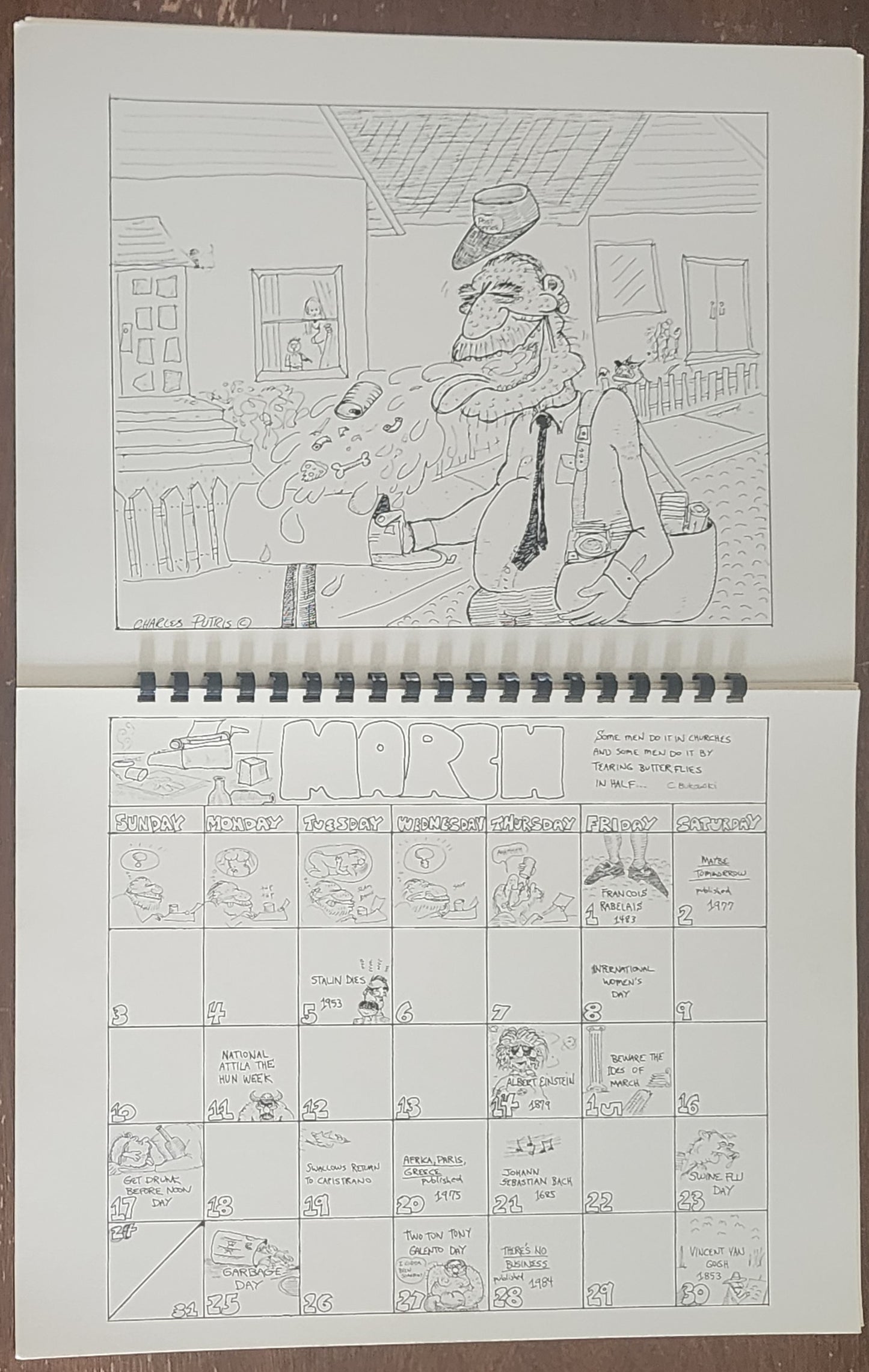 #15/25: The Official Charles Bukowski 1985 “Calender” Black Sparrow Press (1985)