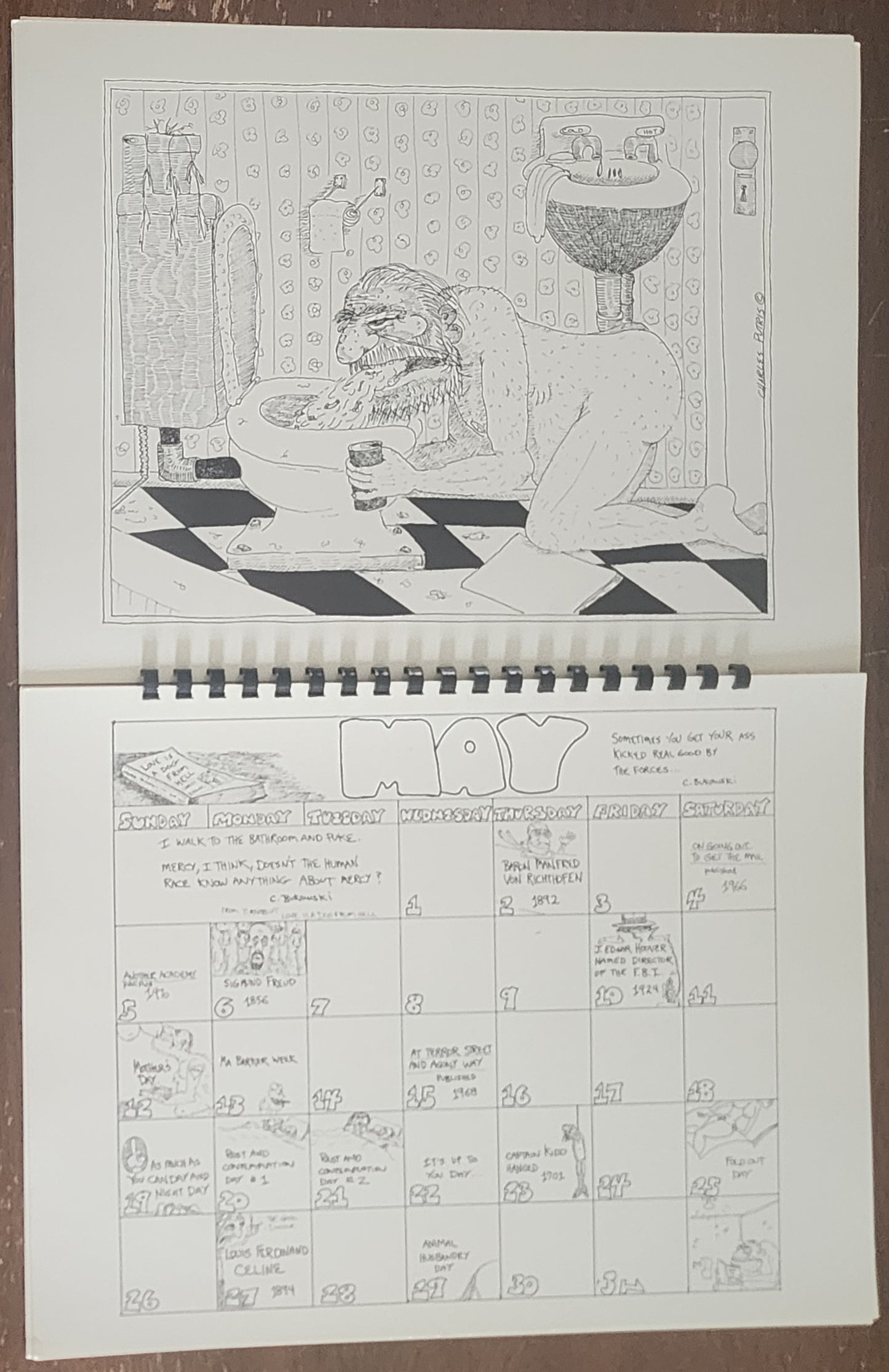 #15/25: The Official Charles Bukowski 1985 “Calender” Black Sparrow Press (1985)