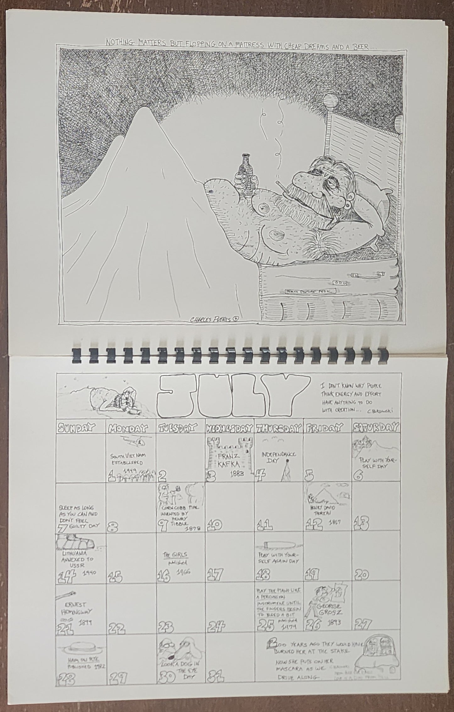 #15/25: The Official Charles Bukowski 1985 “Calender” Black Sparrow Press (1985)