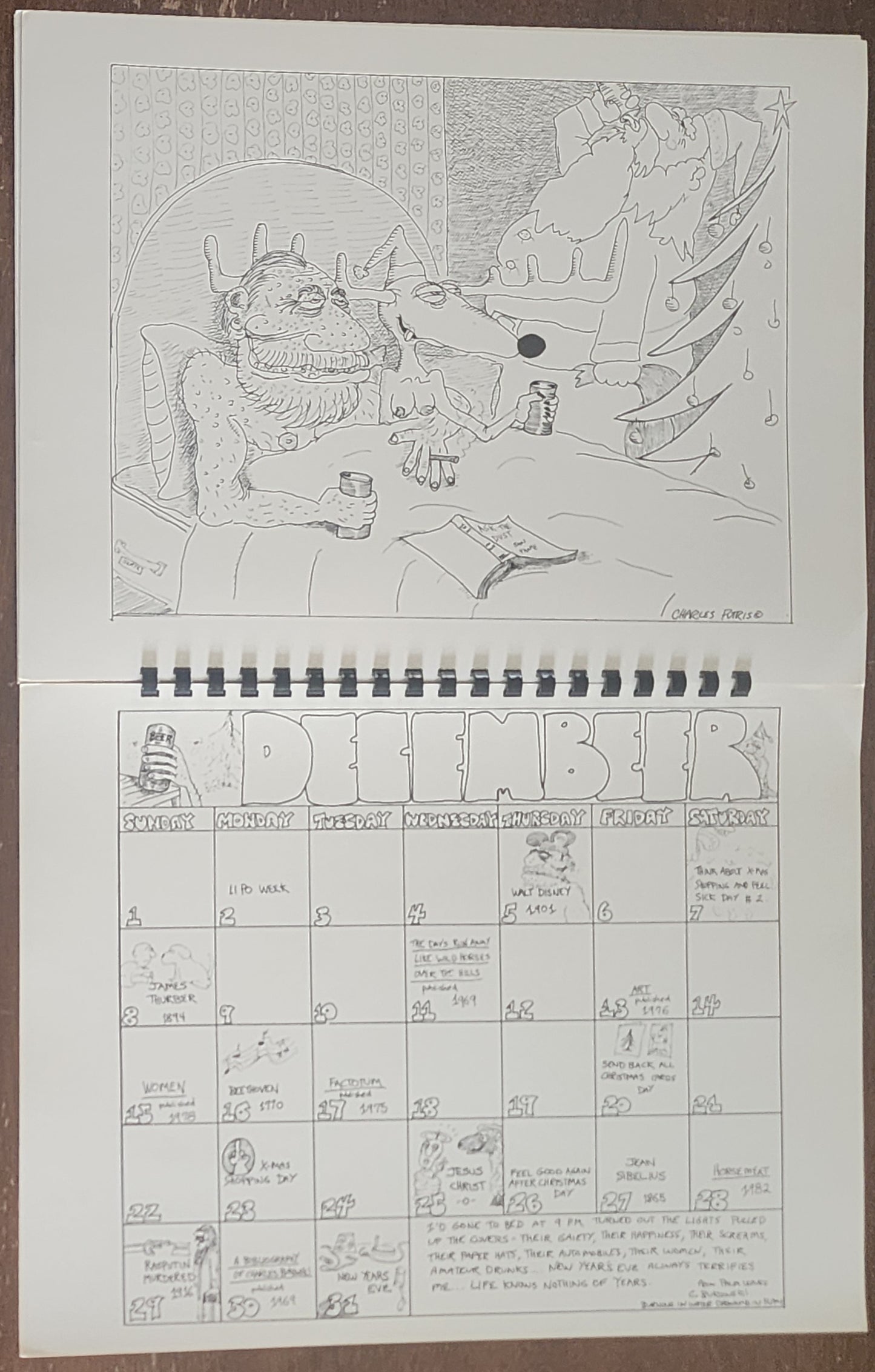 #15/25: The Official Charles Bukowski 1985 “Calender” Black Sparrow Press (1985)