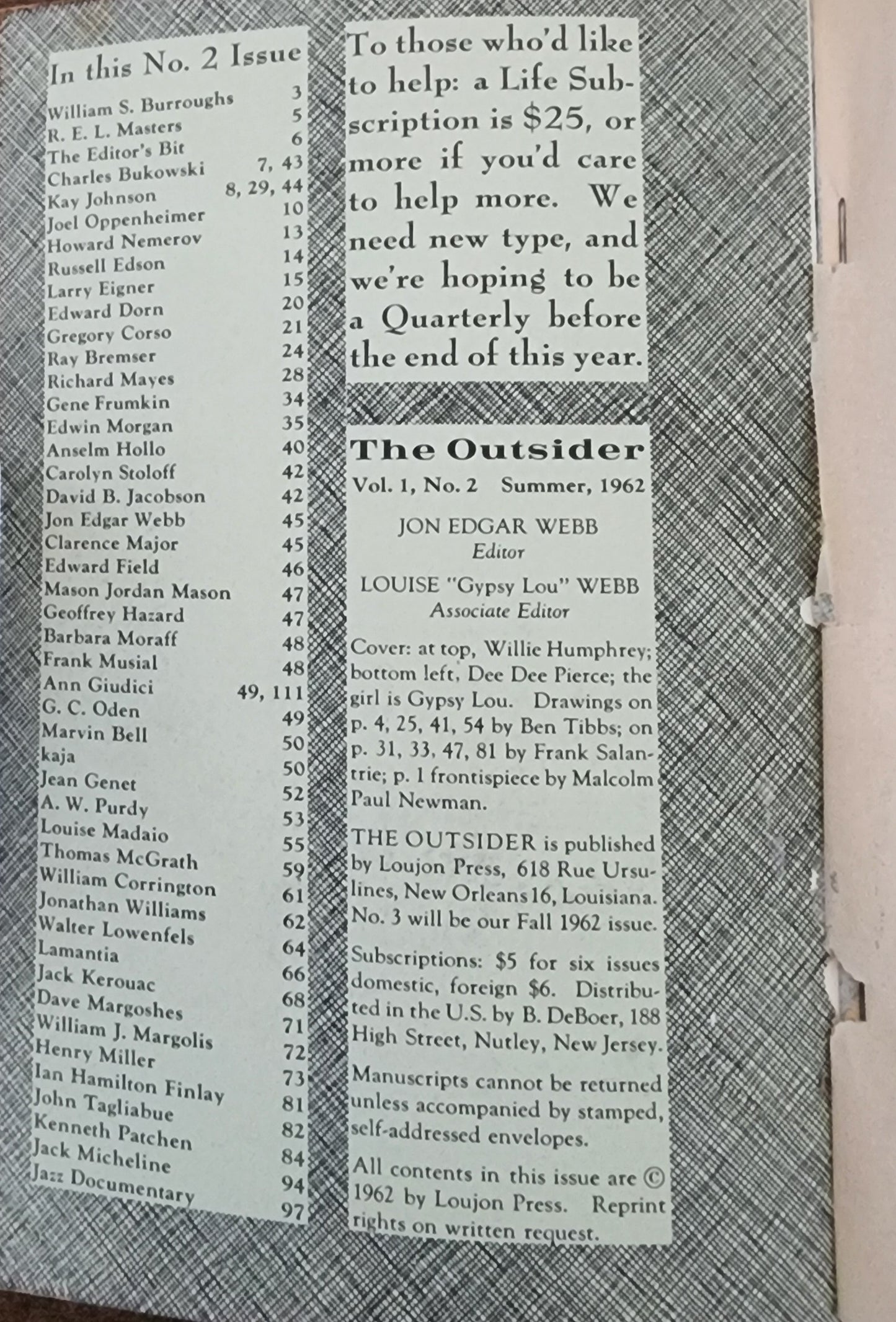 The Outsider 2: Inscribed by Jon Edgar Webb with Custom Box