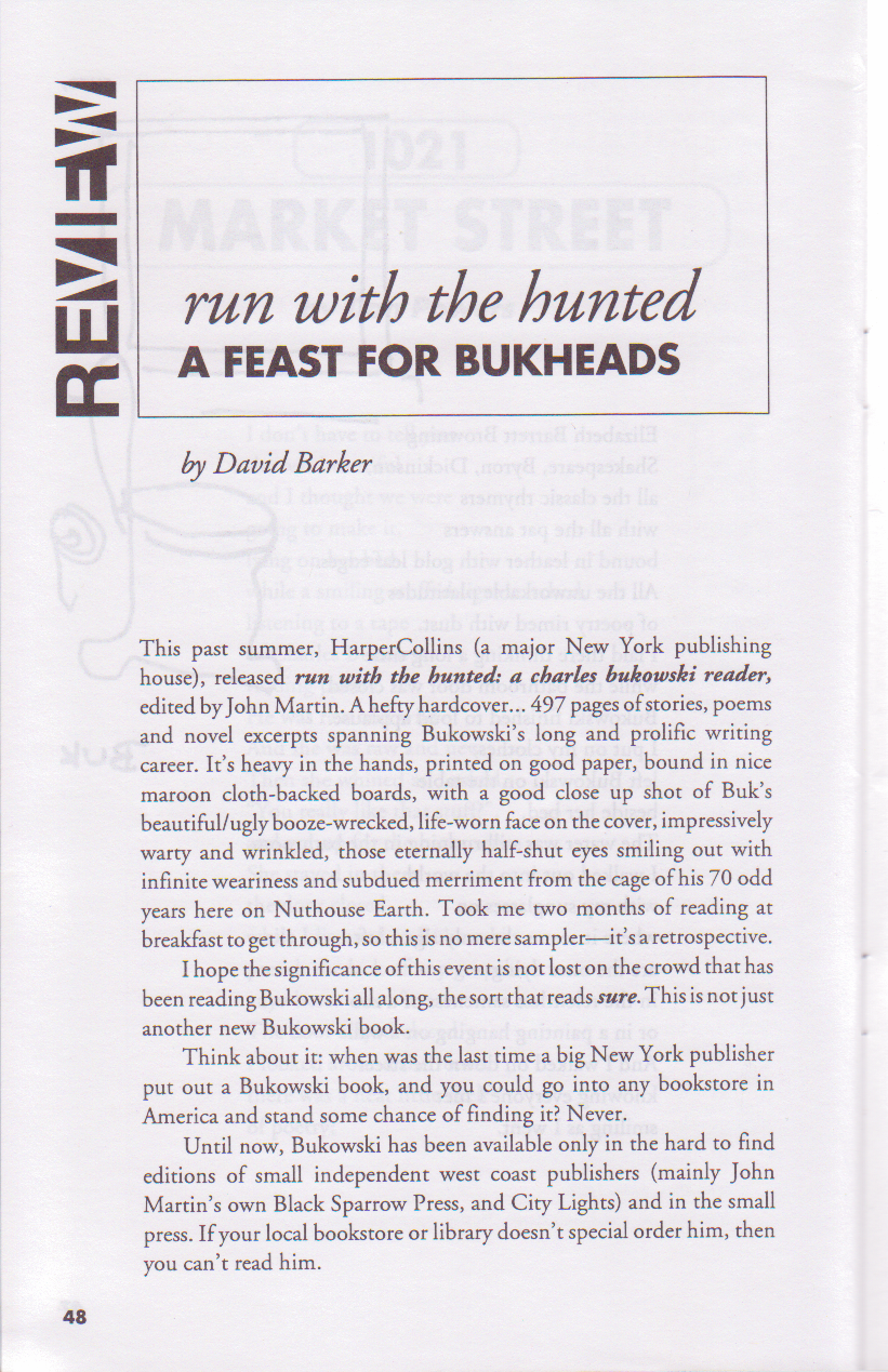 Sure 8/9: The Charles Bukowski Newsletter