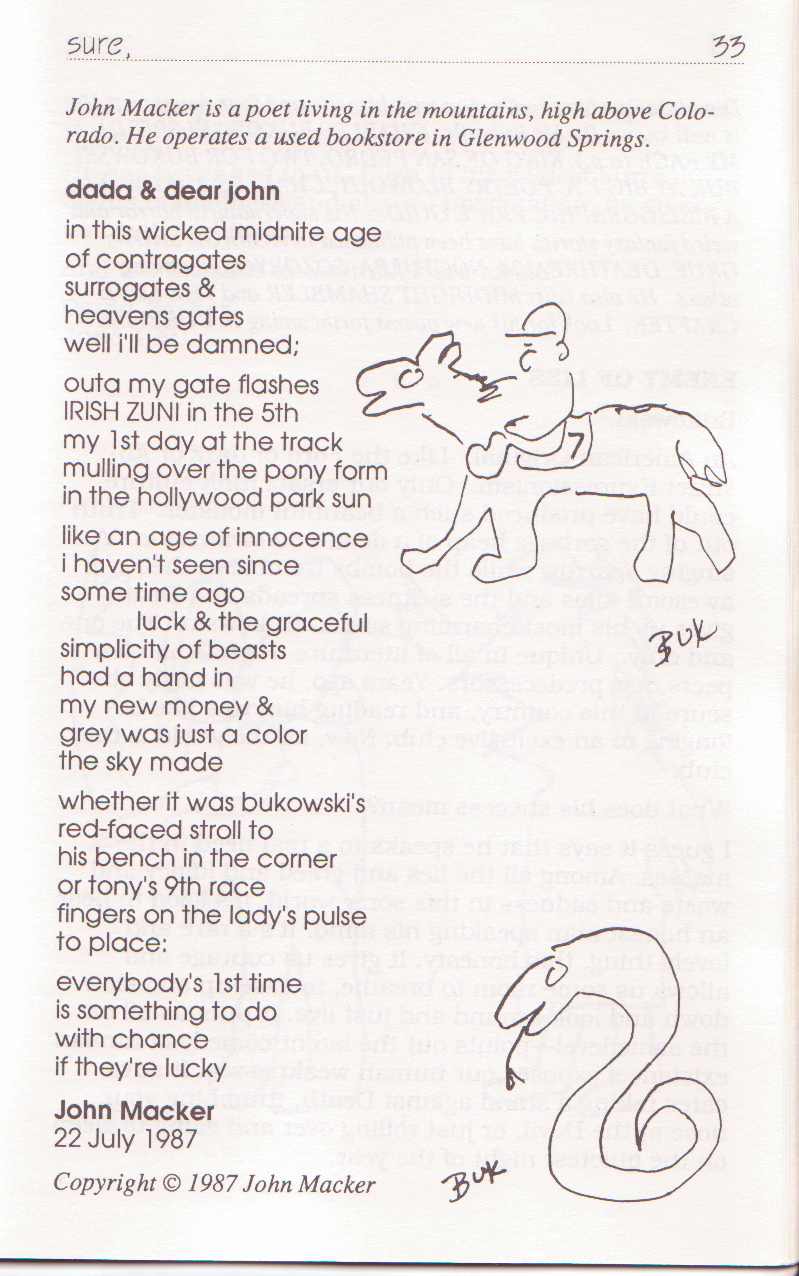 Sue #2 -- Charles Bukowski Drawings, Photographs, & LouJon Special Section