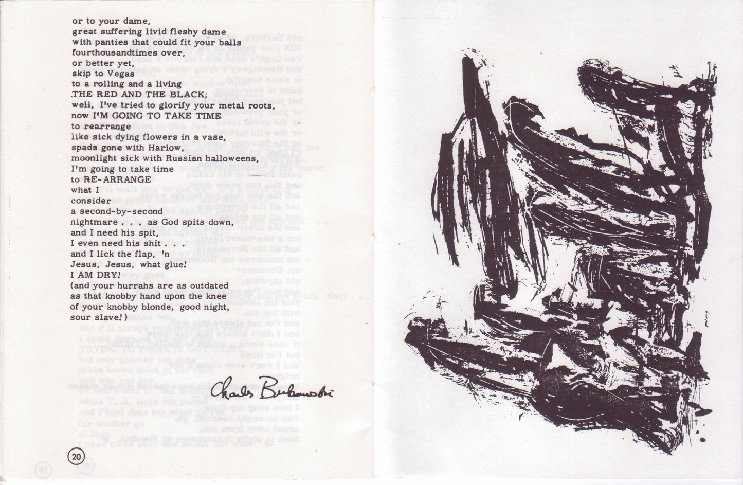 Limited (#45/67) Reproduction of "A Signature of Charles Bukowski Poetry" As It Appeared in Targets 4, December 1960.