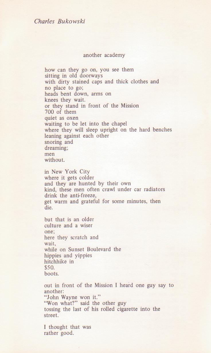 L.A. Anthology of Poets: Charles Bukowski As Publisher, Editor and Writer with Four First Appearance Poems