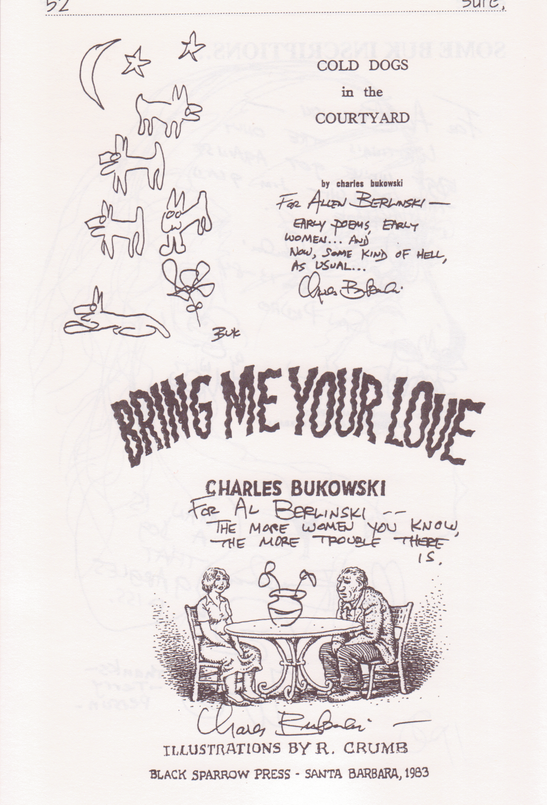 Sue #2 -- Charles Bukowski Drawings, Photographs, & LouJon Special Section