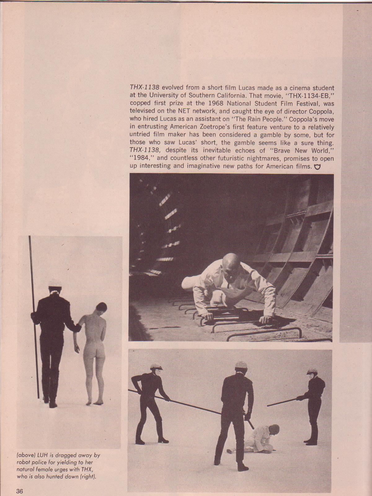 Knight November 1970 -- Unedited Chapter from Post Office by Charles Bukowski, Plus Spread on George Lucas and THX 1138