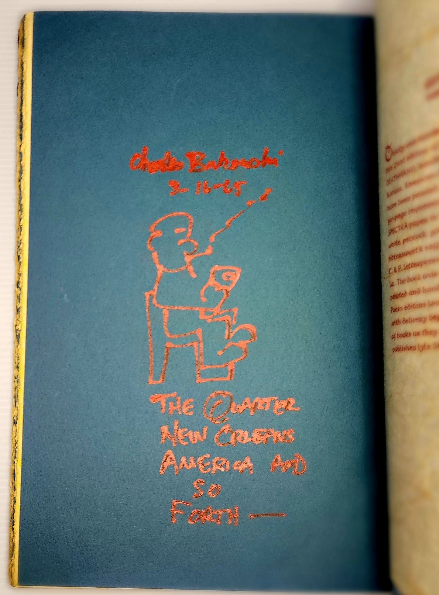 Dec. 23, 1964 , Charles Bukowski Signed Letter to the Webbs and Signed Full-Page Inscription and Drawing in Crucifix in a Deathhand