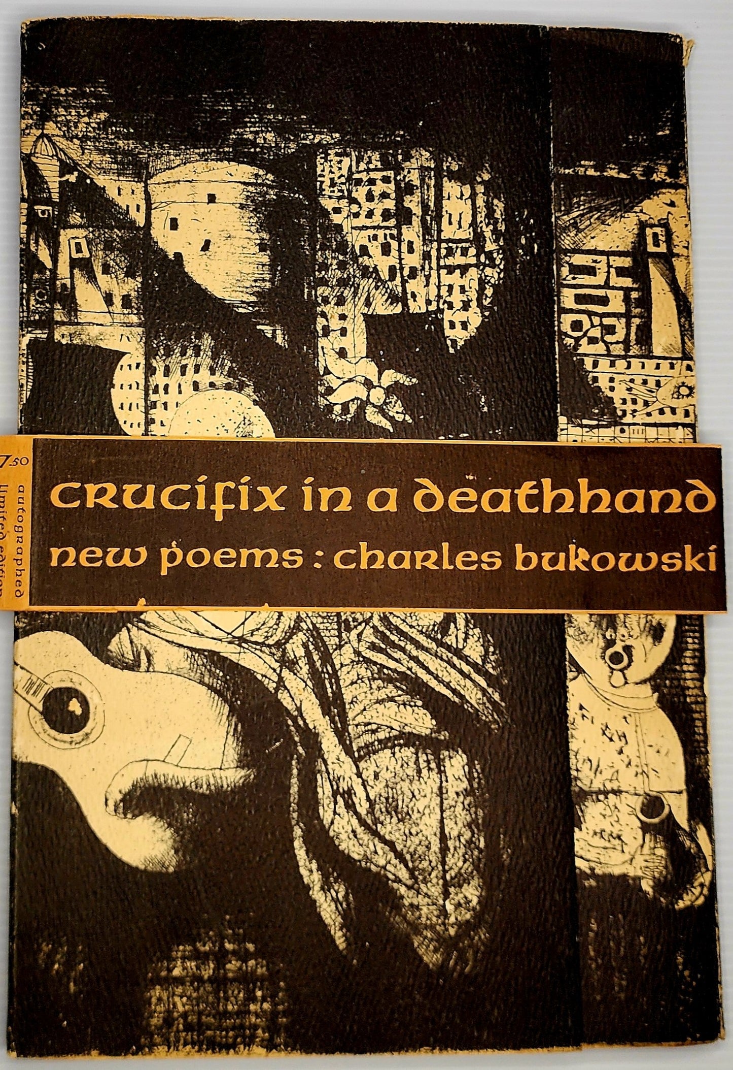 Dec. 23, 1964 , Charles Bukowski Signed Letter to the Webbs and Signed Full-Page Inscription and Drawing in Crucifix in a Deathhand
