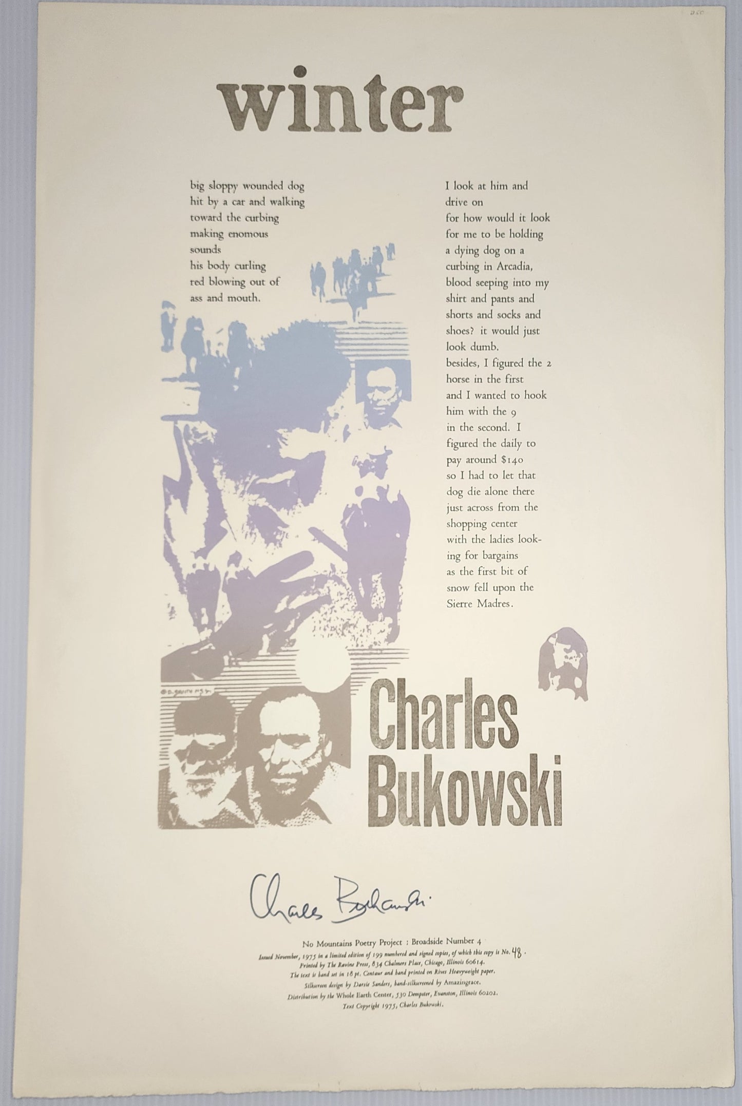 Winter -- Signed by Charles Bukowski (#48/199)