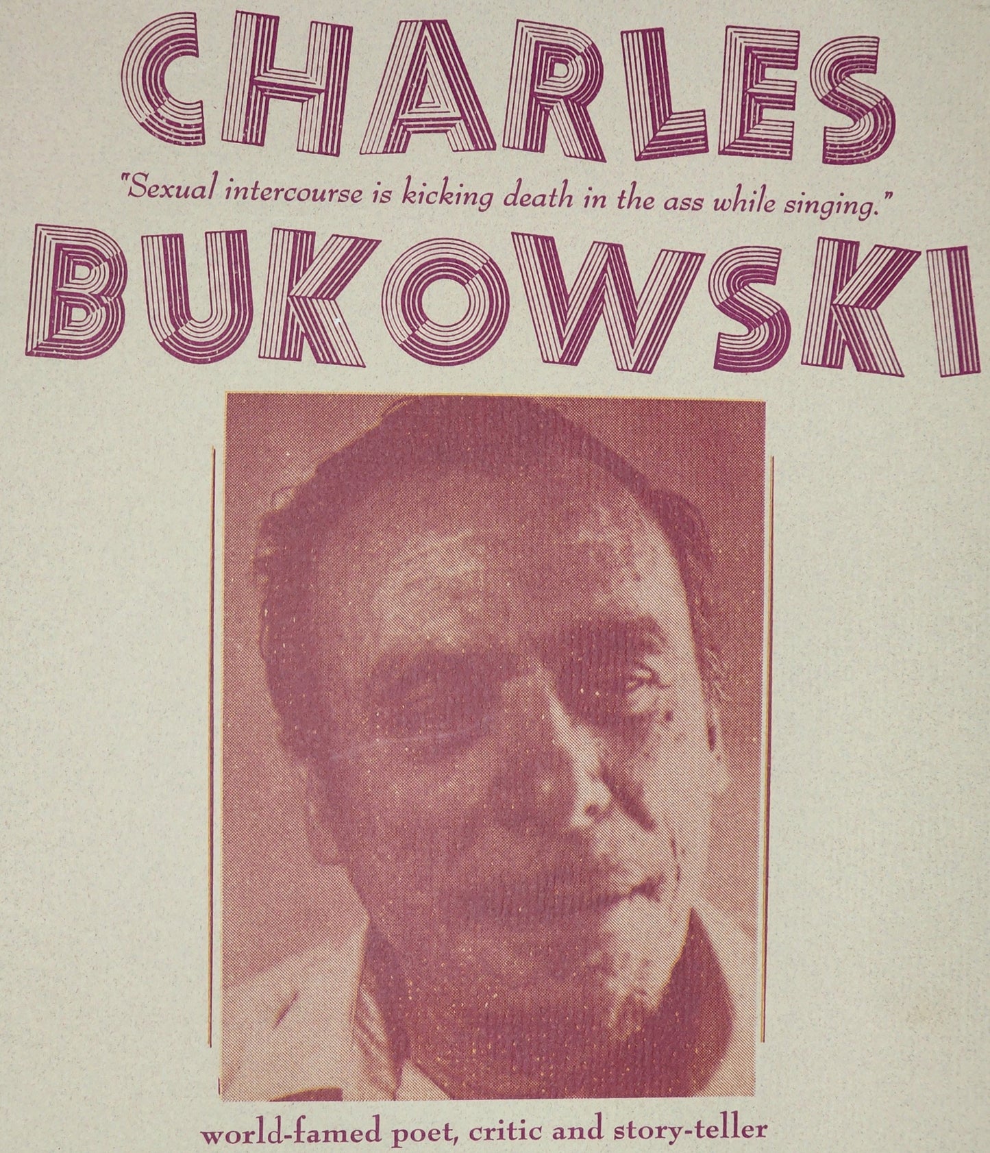 Flyer for Bukowski Reading at New Mexico University: Produced by LouJon Press