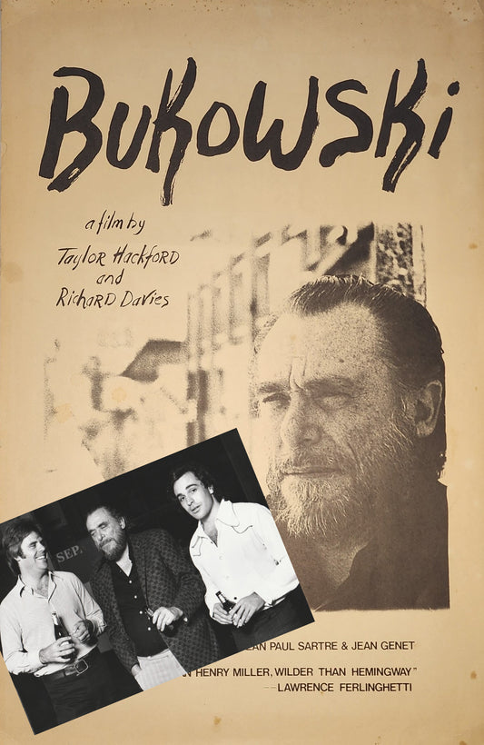 Promotional Poster for “Bukowski” Film and Premier Photo with Taylor Hackford and Charles Bukowski