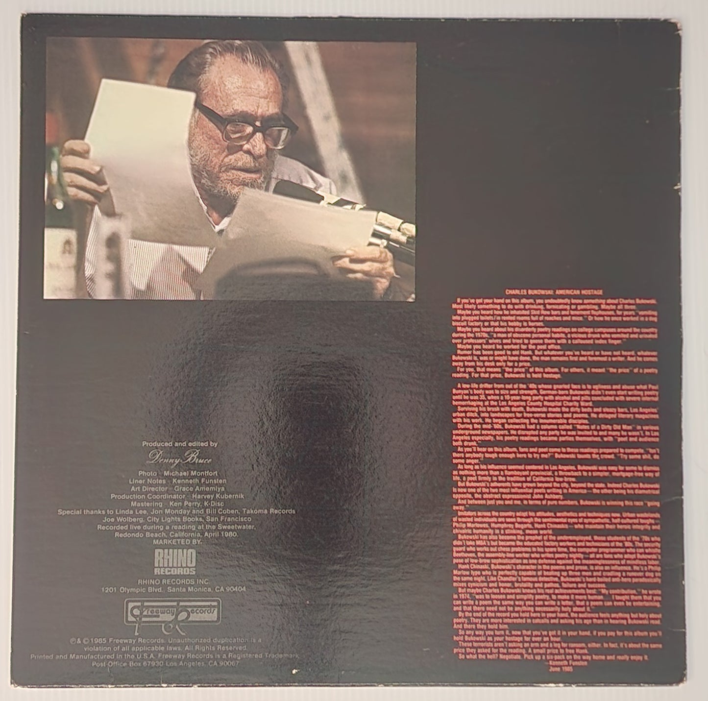 First Pressing of Hostage LP: Sweetwater in Redondo Beach, CA, March 31, 1980