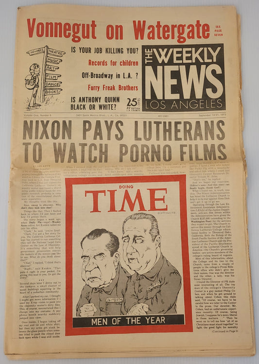 World Weekly News of Los Angeles September 14, 1973 – Charles Bukowski “Notes of a Dirty Old Man” Column