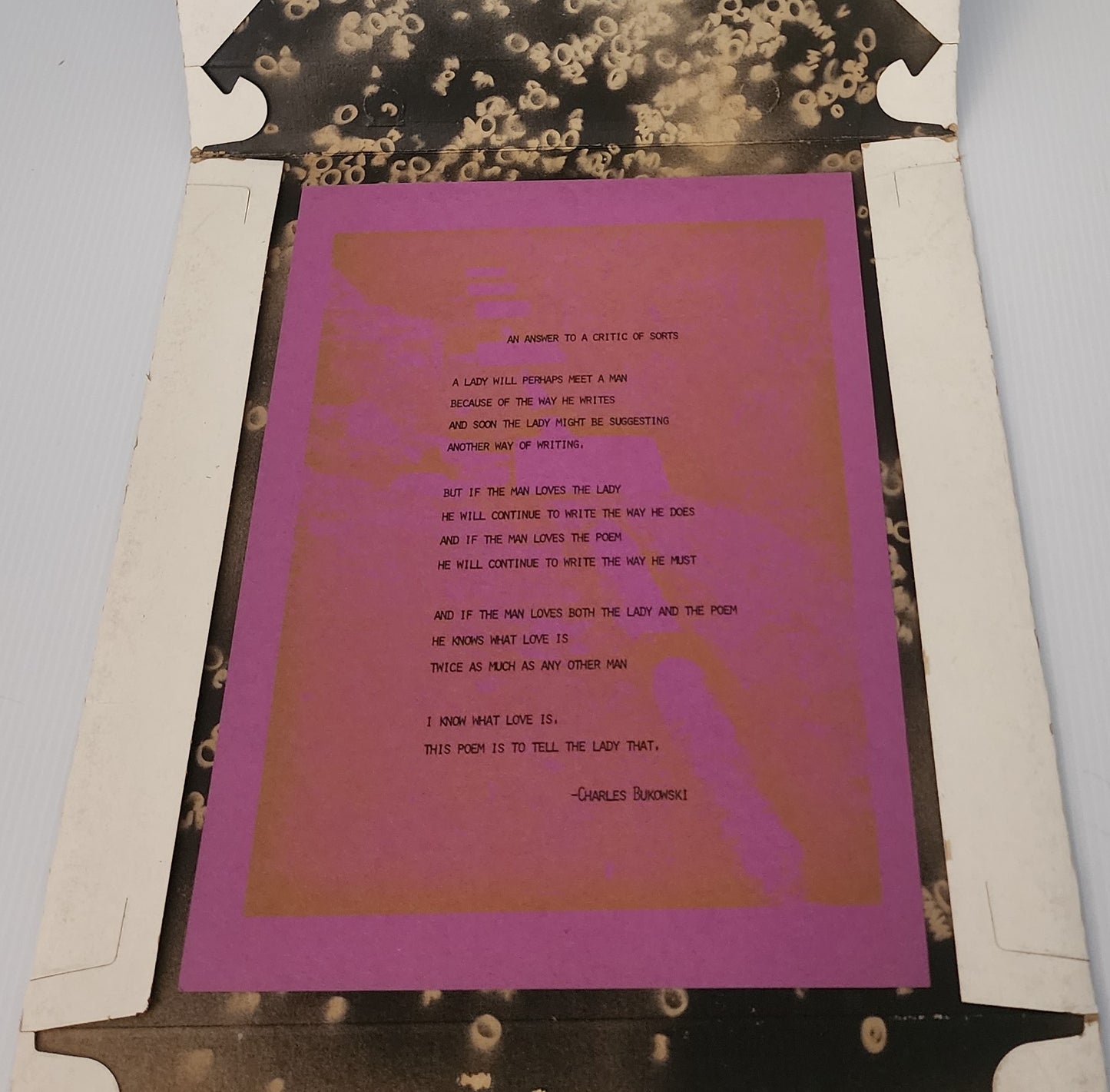 Stooge 5 Portfolio with An Answer to a Critic of Sorts: Extremely Rare Charles Bukowski Broadside