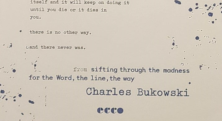 So You Want to be a Writer? – Large Charles Bukowski Broadside