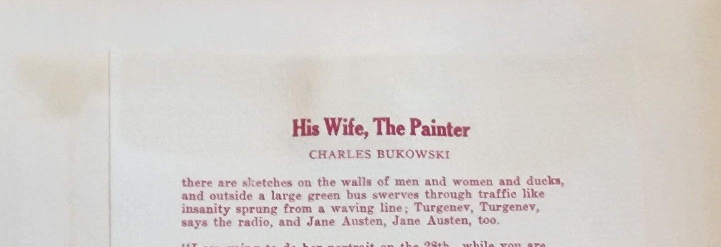 A Bibliography of Charles Bukowski – Presentation Copy with Painting