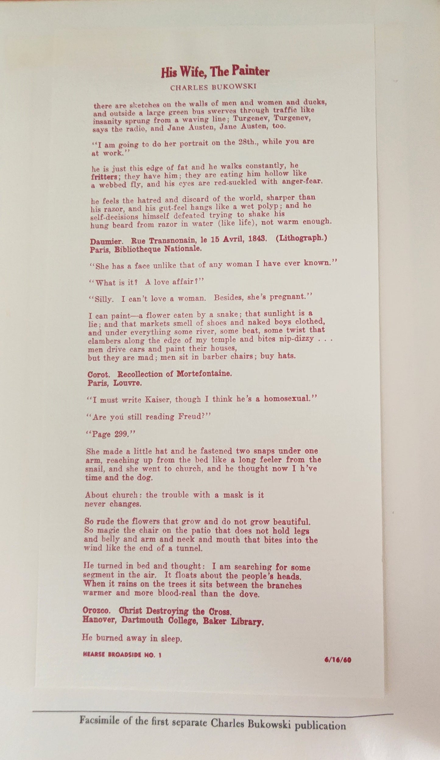 A Bibliography of Charles Bukowski – #7/50 with Painting