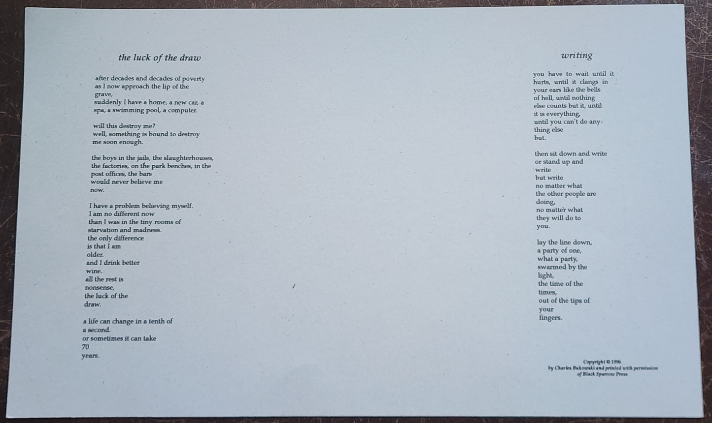 Three More by Bukowski UNFOLDED – X-Ray Book Company 1996
