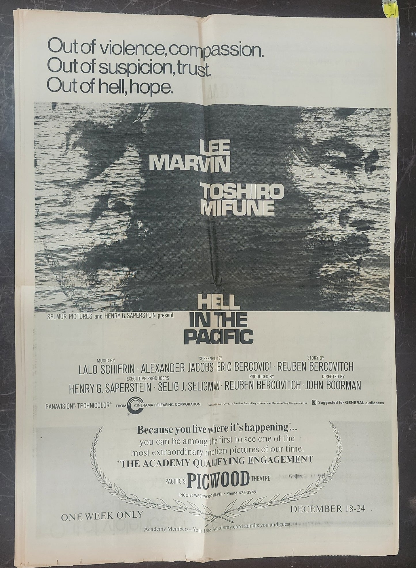 OPEN CITY No. 83, Dec. 20–26, 1968 — Bukowski Notes, The Doors Forum Review, Eldridge Cleaver Centerfold Poster, Grateful Dead, Country Joe, Everly Brothers, Andy Warhol