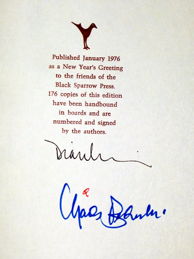THE LAST POEM and TOUGH COMPANY: Lettered, Signed Copy (1/26)