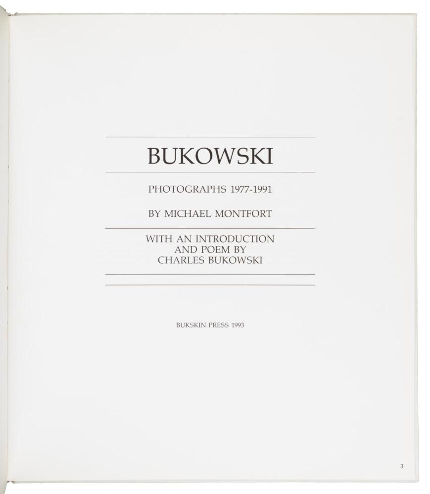 BUKOWSKI PHOTOGRAPHS 1977-1991 – Signed by Charles Bukowski (#2/74)