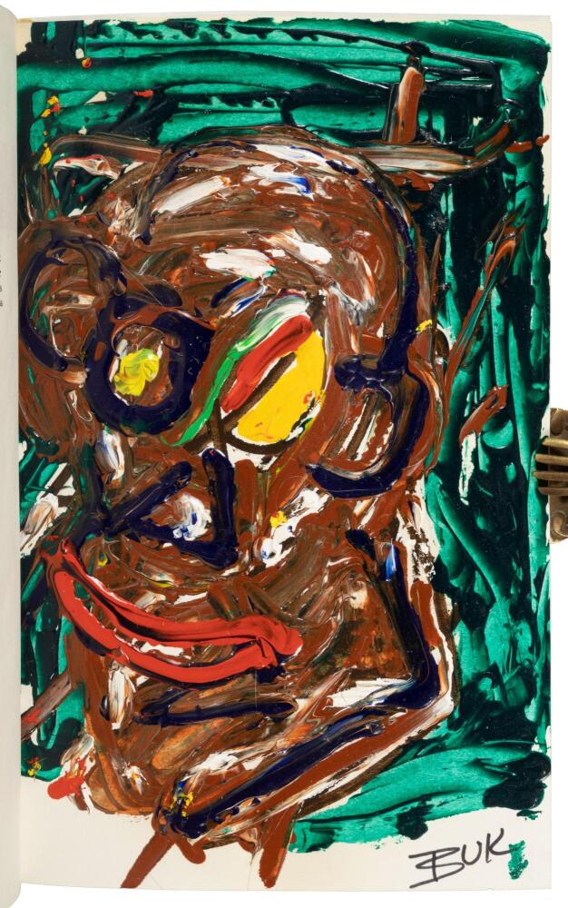 Hot Water Music by Charles Bukowski -- Lettered Deluxe Edition with Signed Painting (1/26), Signed Announcement and Prospectus