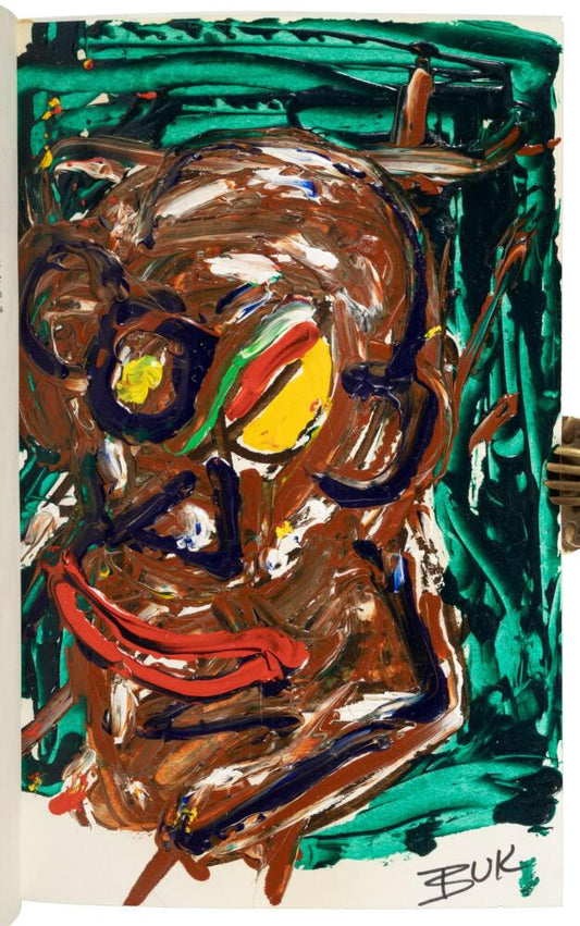 Hot Water Music by Charles Bukowski -- Lettered Deluxe Edition with Signed Painting (1/26), Signed Announcement and Prospectus