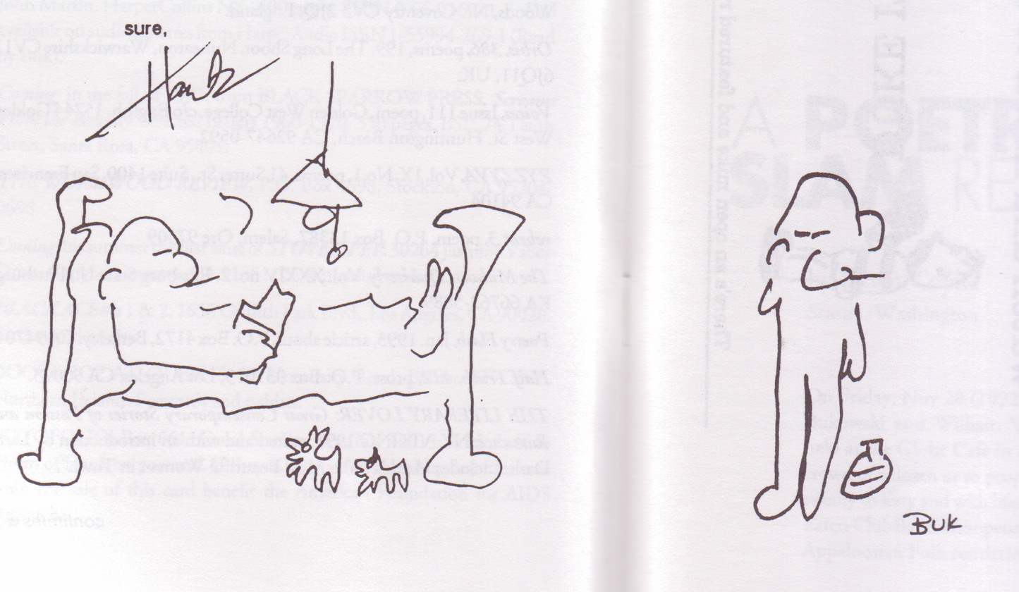 Sure # 7: Charles Bukowski Drawings, 1 Letter, 5 Photographs