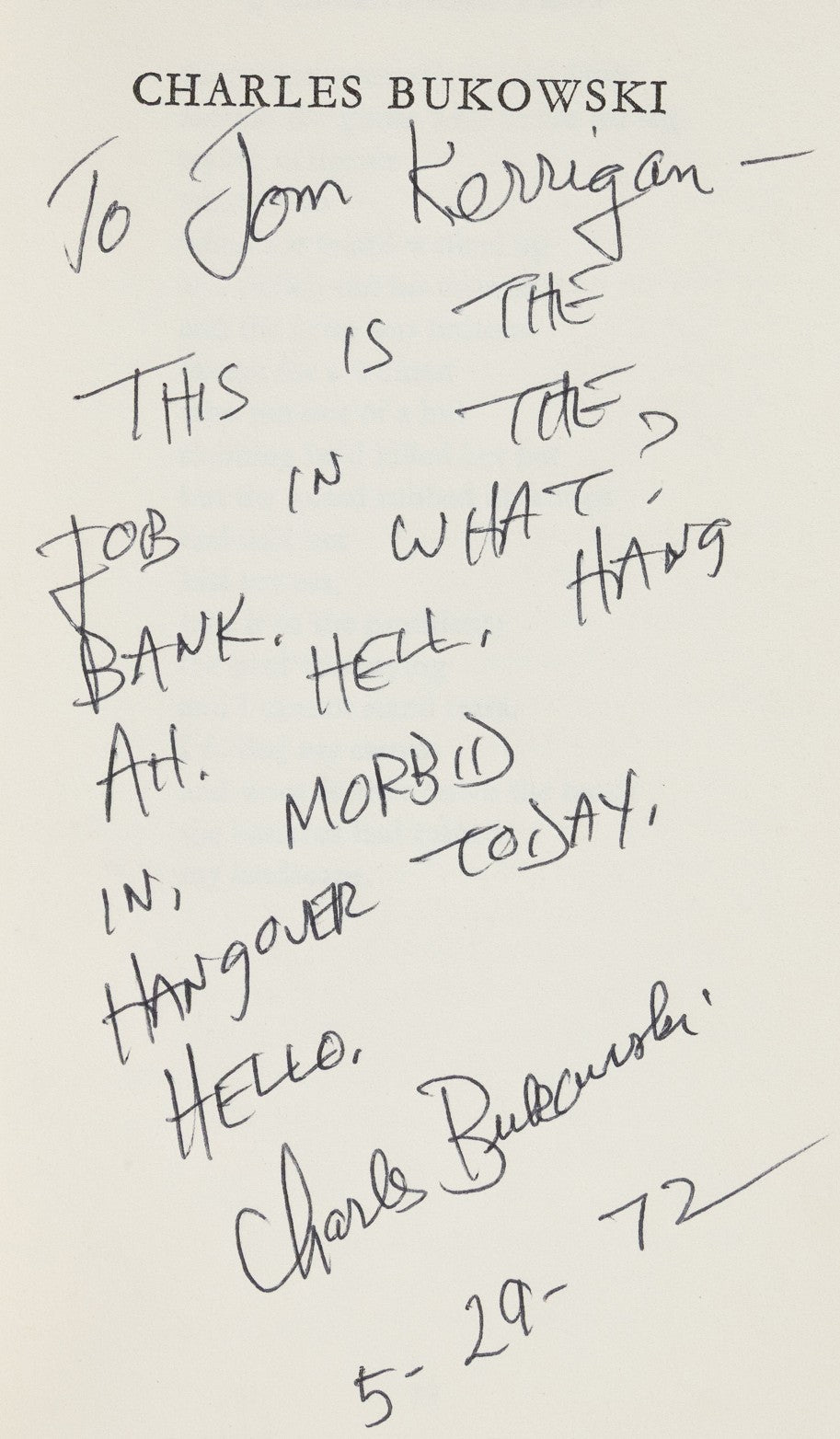 Penguin Modern Poets 13: Inscribed by Charles Bukowski to L.A Poet Tom Kerrigan
