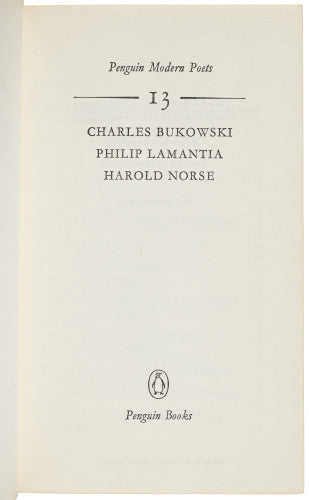 Penguin Modern Poets 13: Inscribed by Charles Bukowski to L.A Poet Tom Kerrigan