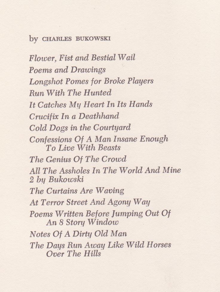 Fire Station by Charles Bukowski (Second Printing)