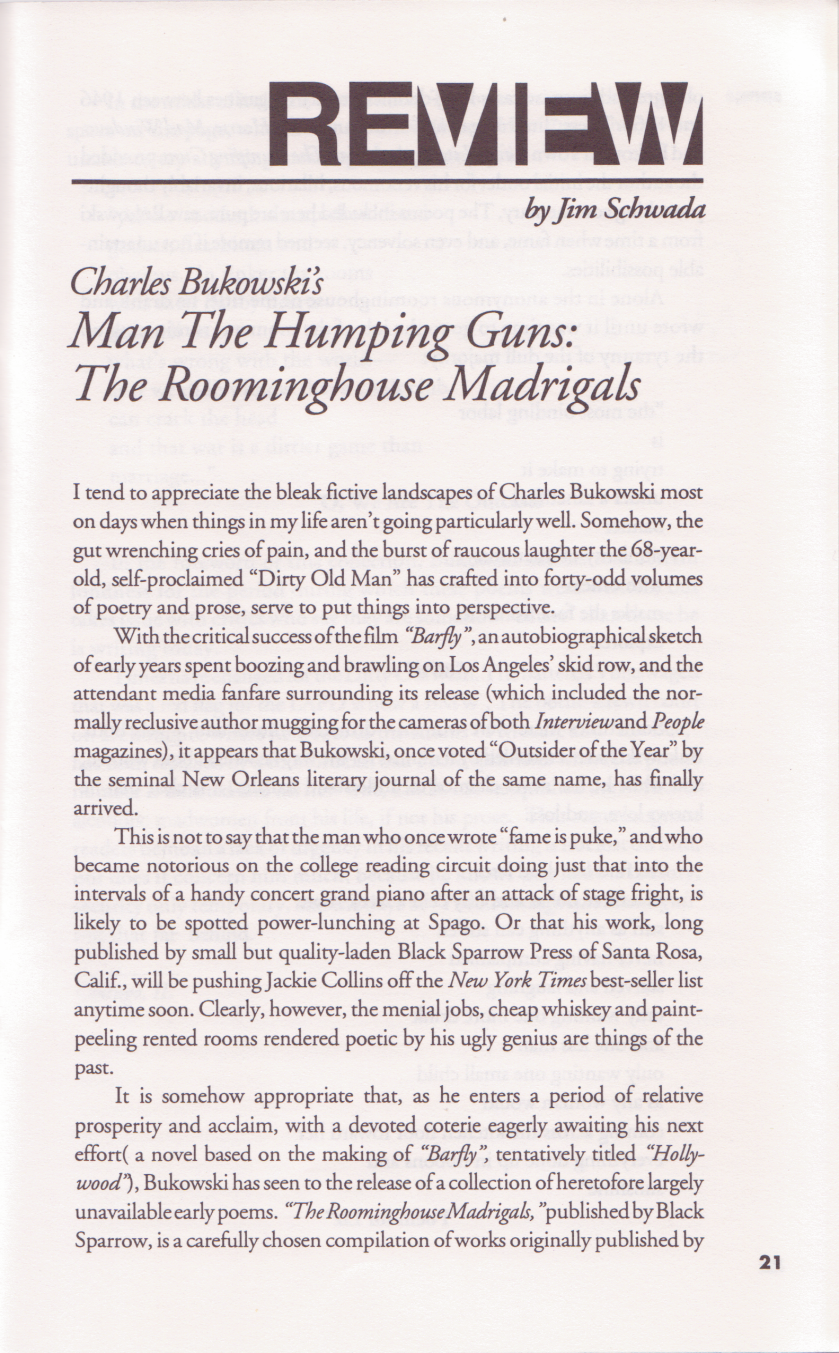 Sure # 7: Charles Bukowski Drawings, 1 Letter, 5 Photographs