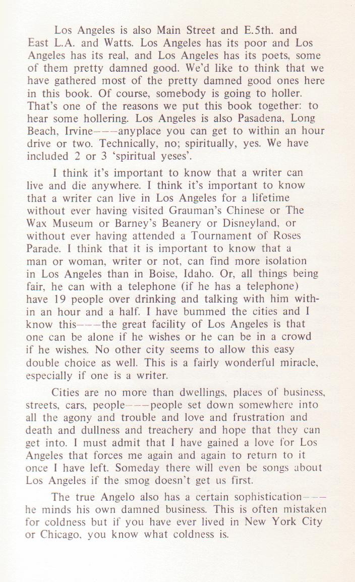 L.A. Anthology of Poets: Charles Bukowski As Publisher, Editor and Writer with Four First Appearance Poems