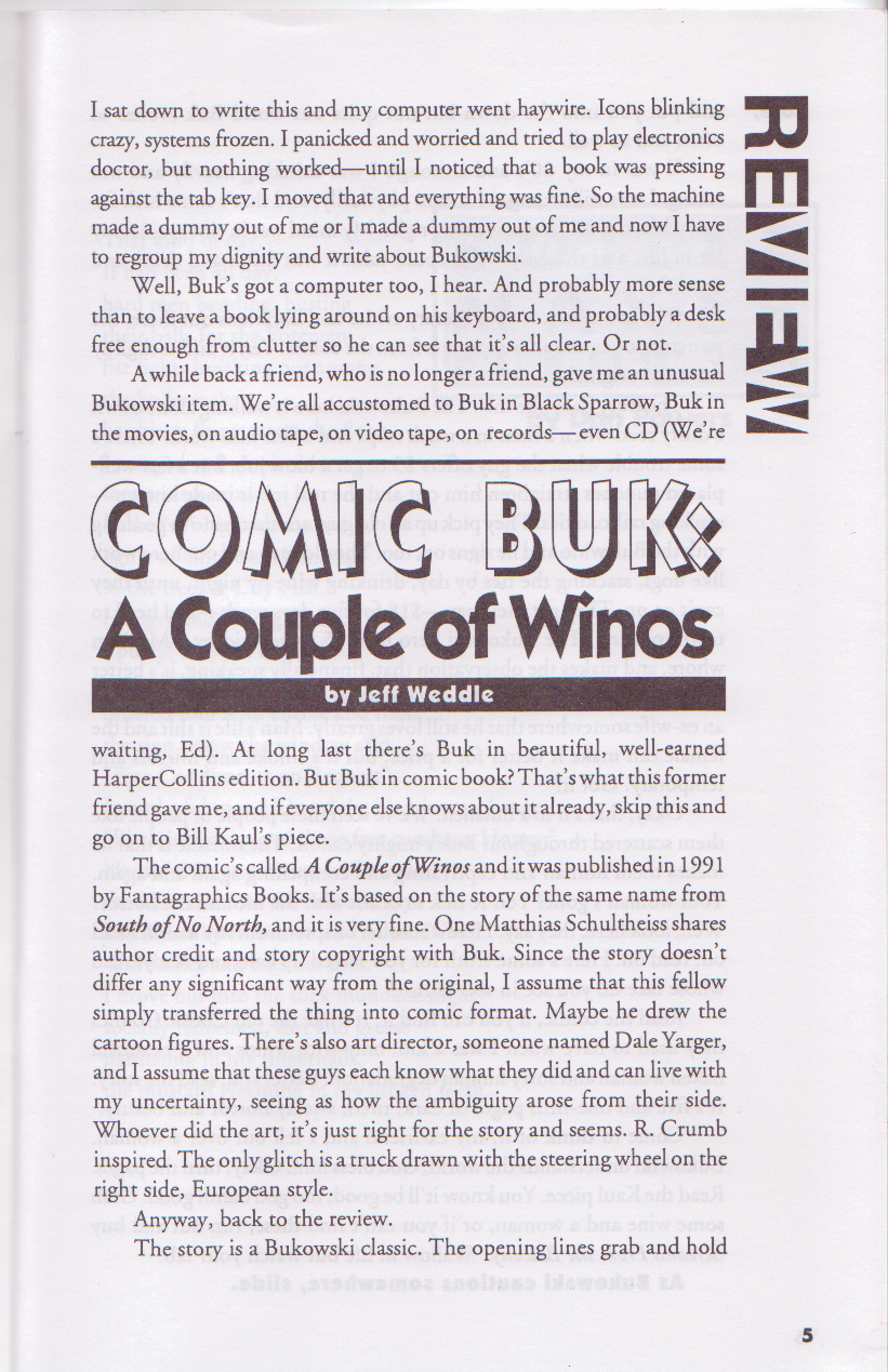 Sure 8/9: The Charles Bukowski Newsletter