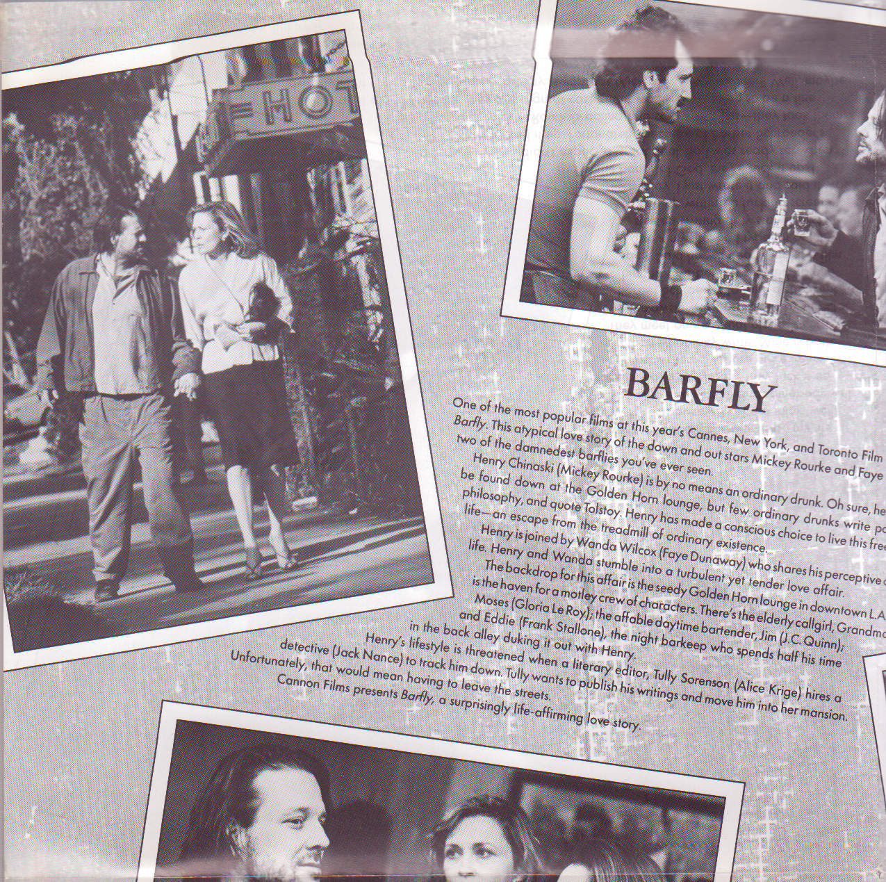 Official Barfly Promo Booklet with Charles Bukowski Interview (1987)