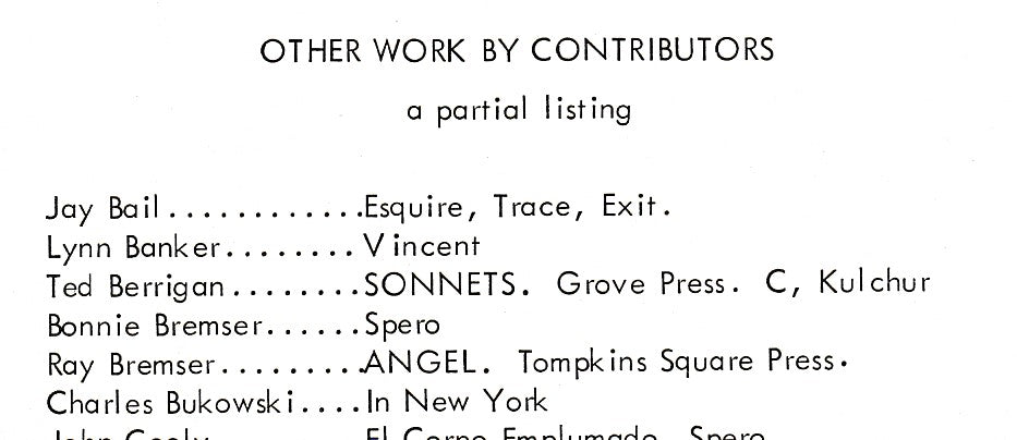 Down Here No. 2 -- Bukowski Letter to Tom McNamara (1967)