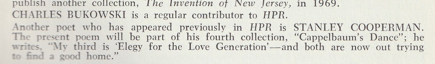 Hiram Poetry Review No. 5 -- First Appearance of Just Another Wino (1968)