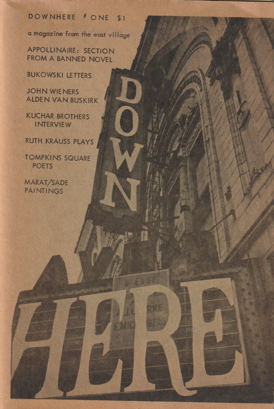 Down Here 1 -- Nine Bukowski Letters in Correspondence with Tom McNamara (1965)