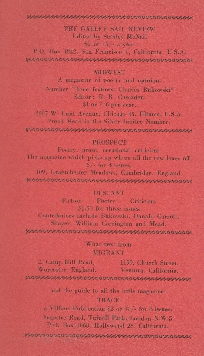 Satis Entire Run, Plus Bonus Chapbook: Satis 5 Includes First Critical Study on Charles Bukowski (1962)