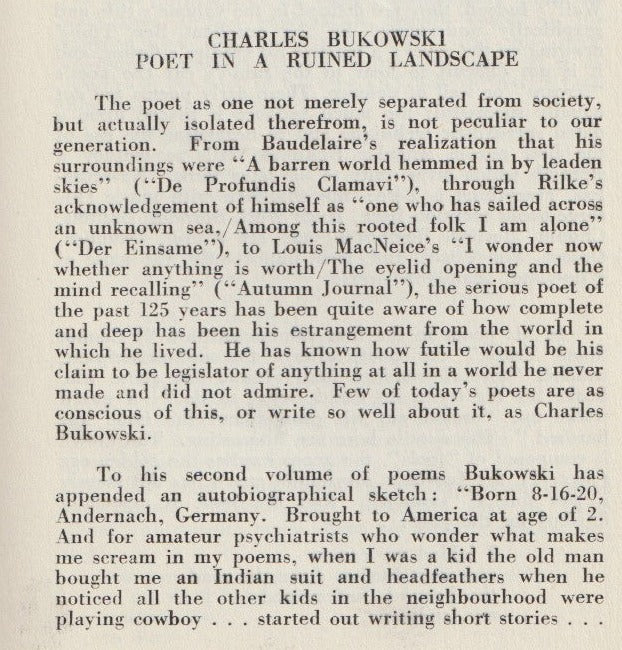 Satis Entire Run, Plus Bonus Chapbook: Satis 5 Includes First Critical Study on Charles Bukowski (1962)
