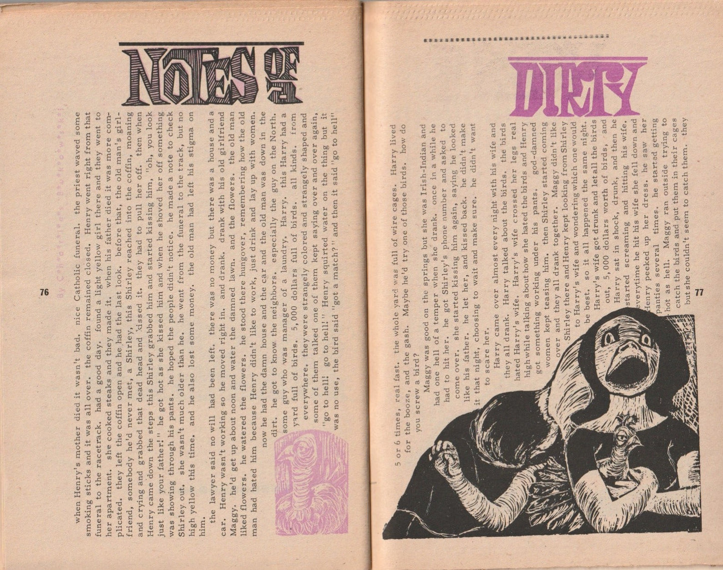 Underground Digest Vol. 1, No. 2 -- Notes of a Dirty Old Man Column by Charles Bukowski (1967)