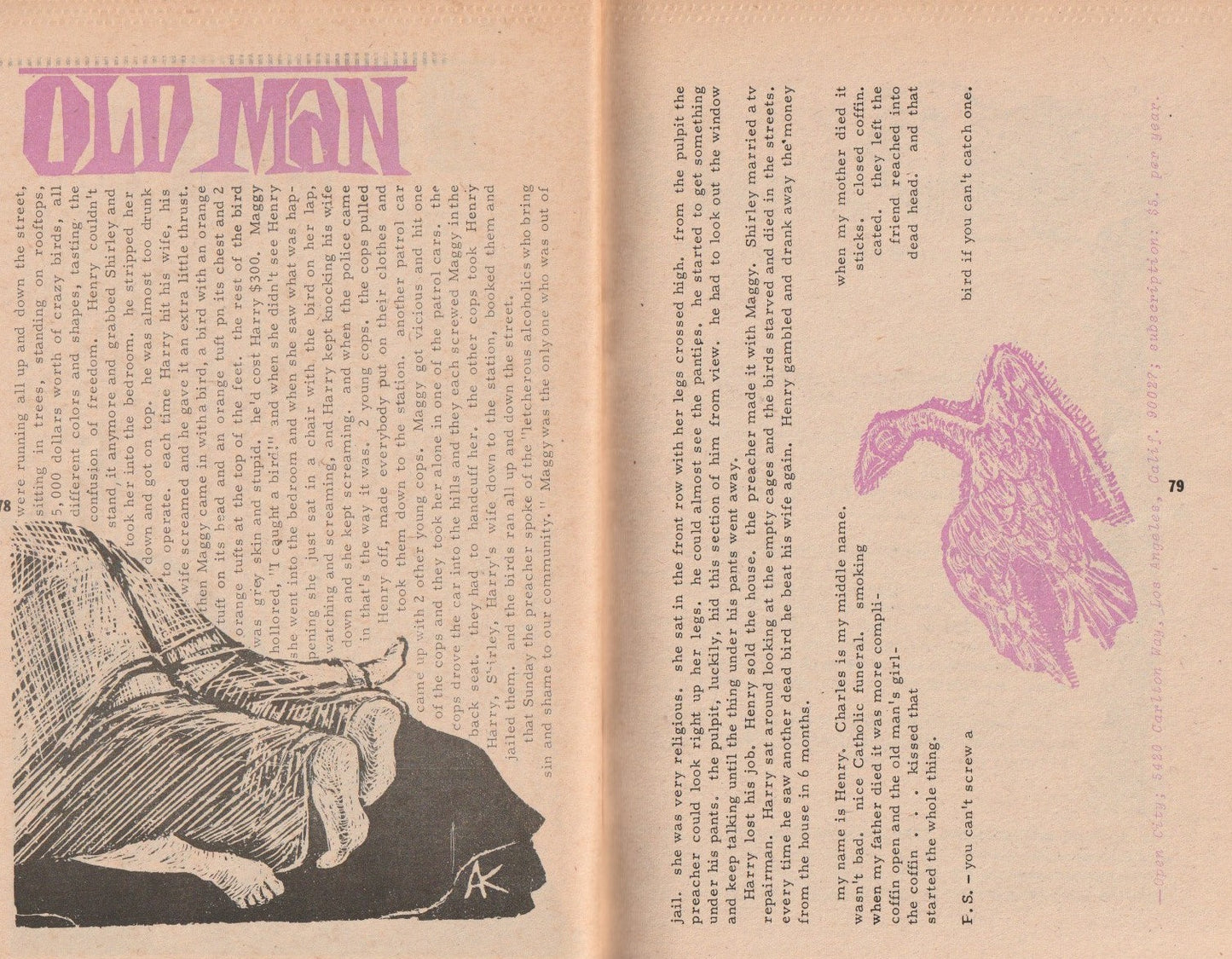 Underground Digest Vol. 1, No. 2 -- Notes of a Dirty Old Man Column by Charles Bukowski (1967)
